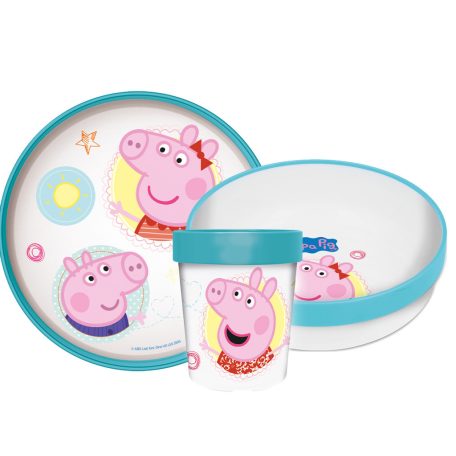 Peppa malac csúszásmentes étkészlet, micro műanyag szett